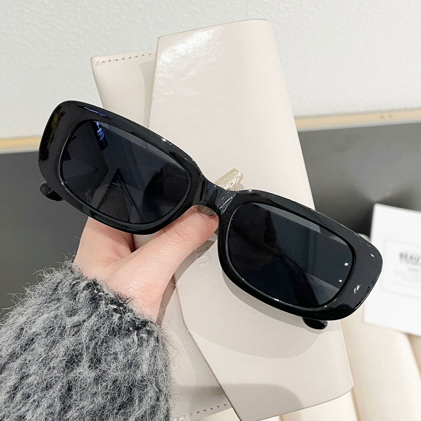 Damen Stylische Rechteck-Sonnenbrille Brehn