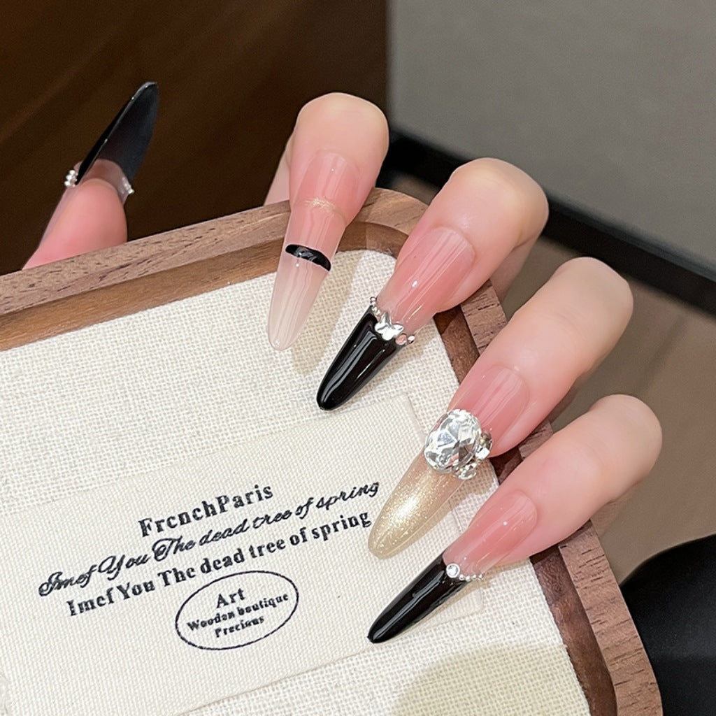 Premium Strass-beschmückte Press-On Nagelverlängerungen Brehn