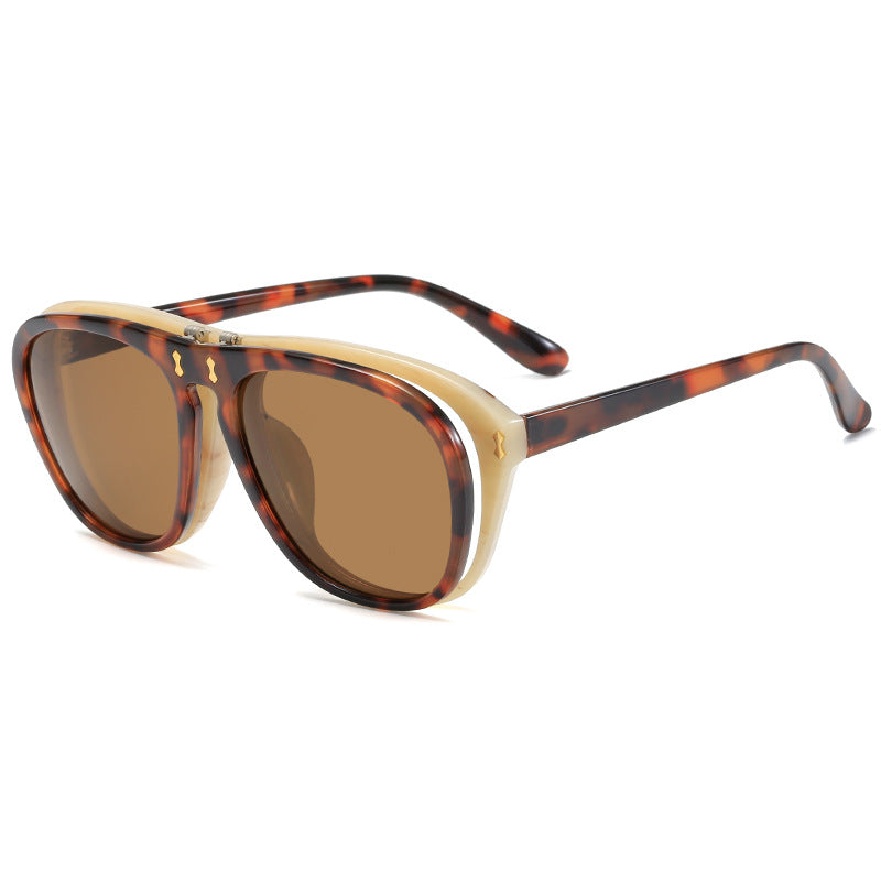 Damen moderne oversized Sonnenbrille mit einzigartigem Tortoise-Design Brehn