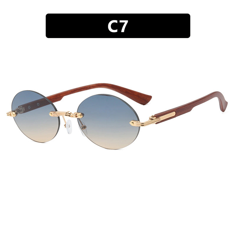 Damen runde Sonnenbrille mit elegantem Holzrahmen und UV-Schutz Brehn