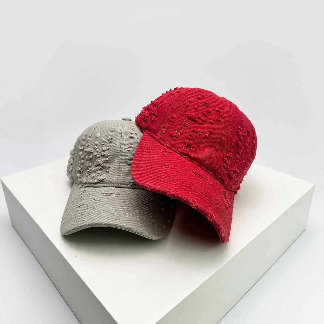 Damen Distressed Texturiertes Baseball Cap Brehn