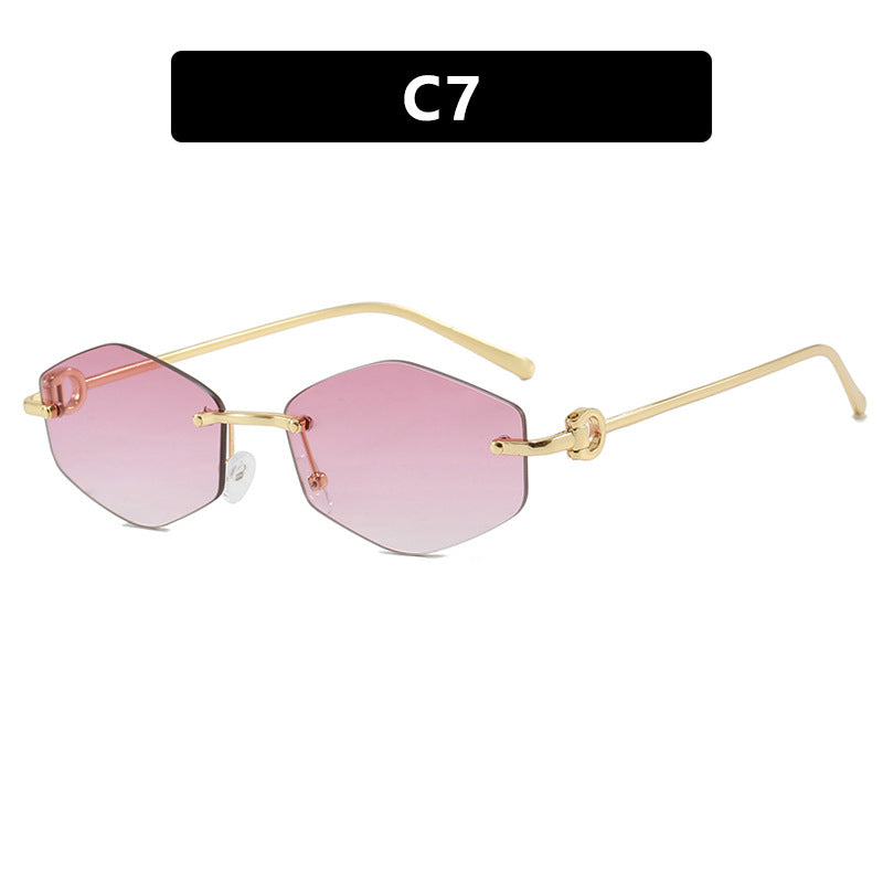 Damen modische Sonnenbrille mit hexagonalem Gestell und luxuriösen Akzenten Brehn