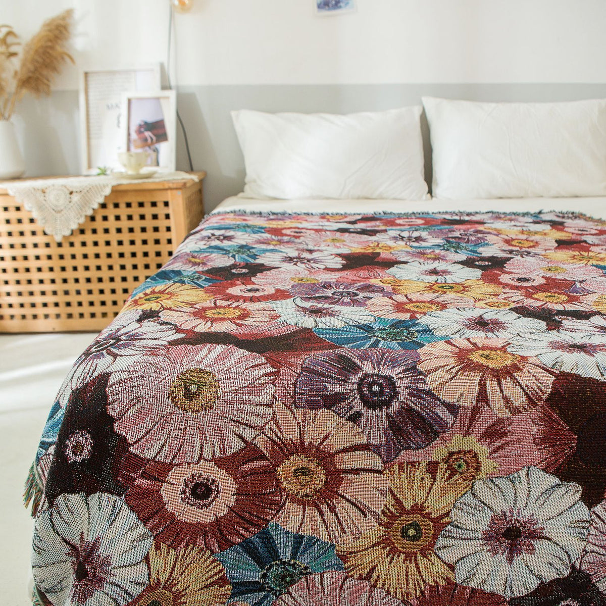 Florale Woven Werfen Decke