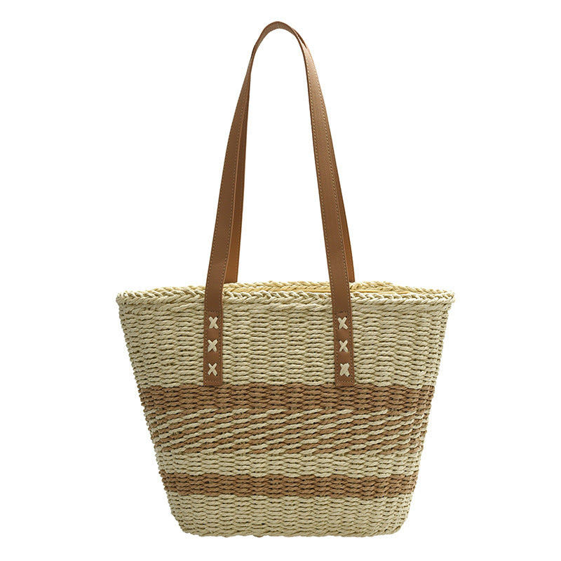 Komfortable Strandtasche mit Ledergriffen Brehn
