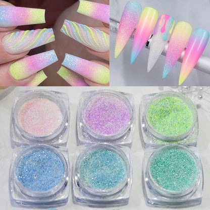 Nagelkunst Glitzerpulver Set
