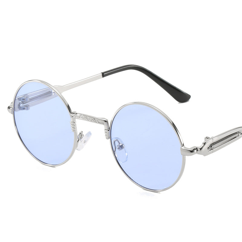 Damen runde modische Sonnenbrille mit feinem Metallgestell Brehn