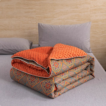 Umkehrbare Texturierte Minky- und Jacquard-Decke