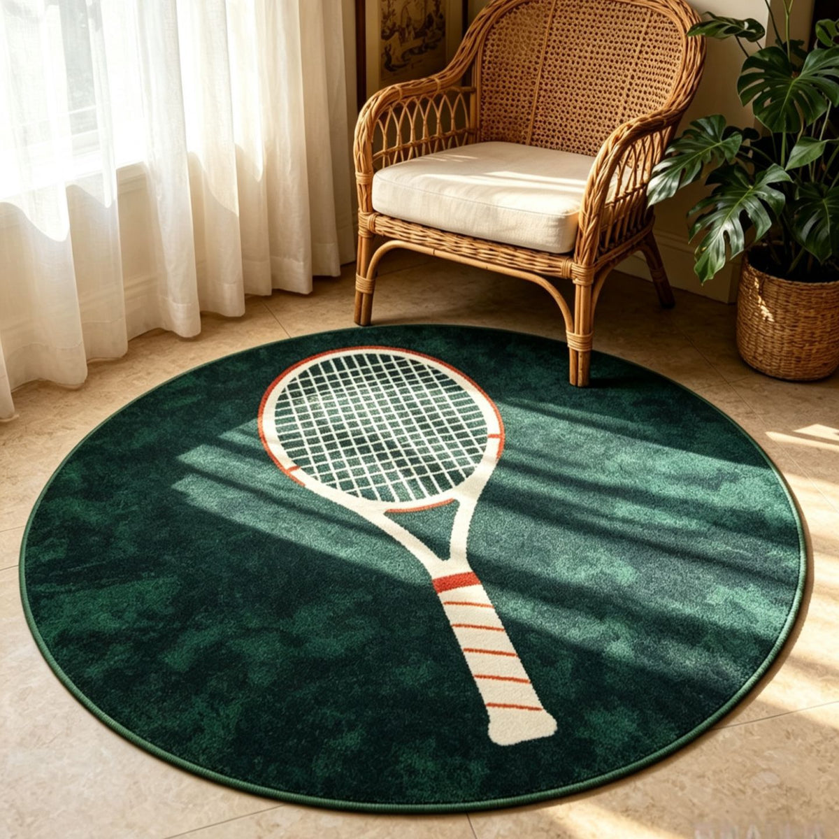 Tennis-Themen runder Teppich