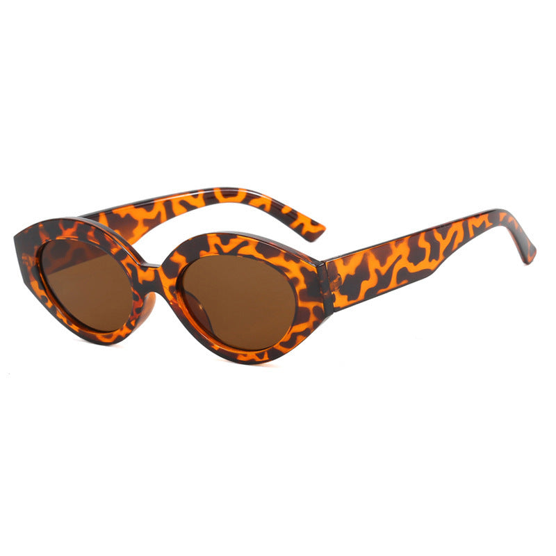 Damen trendige Katzenaugen-Sonnenbrille mit animalischem Muster Brehn