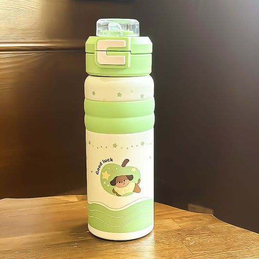 Damen Isoliertrinkflasche mit sicherem Klappverschluss und niedlichem Hundemotiv Brehn