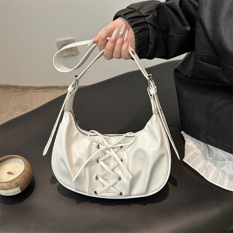 Stylische Schnür-Schultertasche