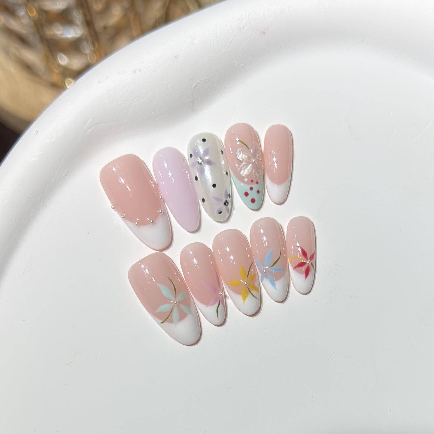 Floral Art Press-On Nail Set Brehn