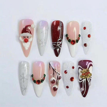 Kunstnagelset mit festlichen Weihnachts-Designs Brehn