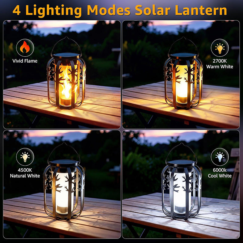 Unisex Solar Laterne mit flackerndem Feuer-Effekt Brehn