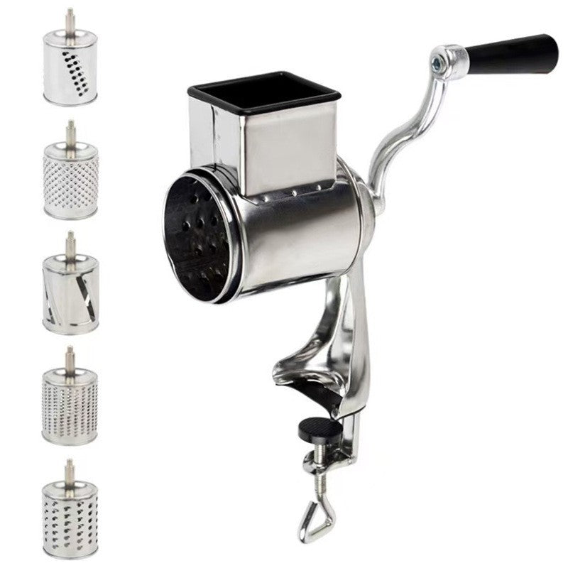 Rotary Multi-Drum Manual Grater and Slicer