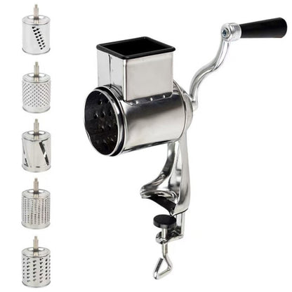 Rotary Multi-Drum Manual Grater and Slicer
