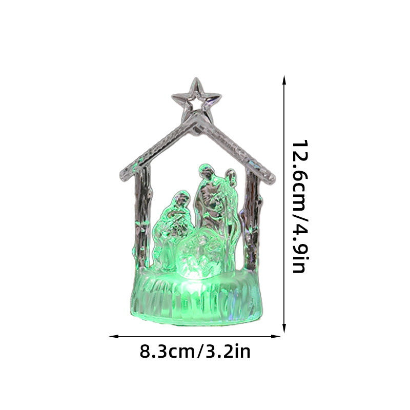 Beleuchtete Weihnachtskrippe mit LED-Effekten Brehn