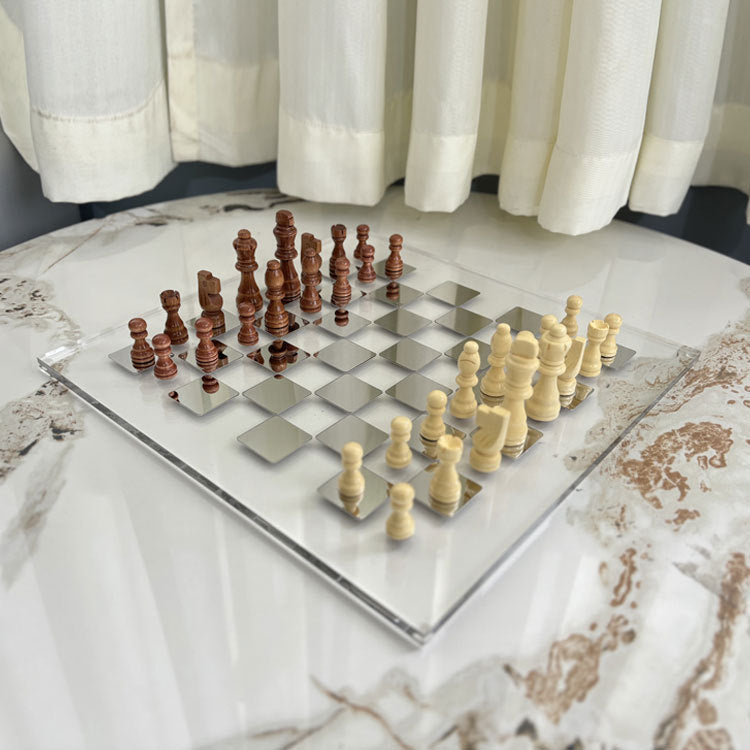 Elegantes Dekoratives Glas-Schachbrett