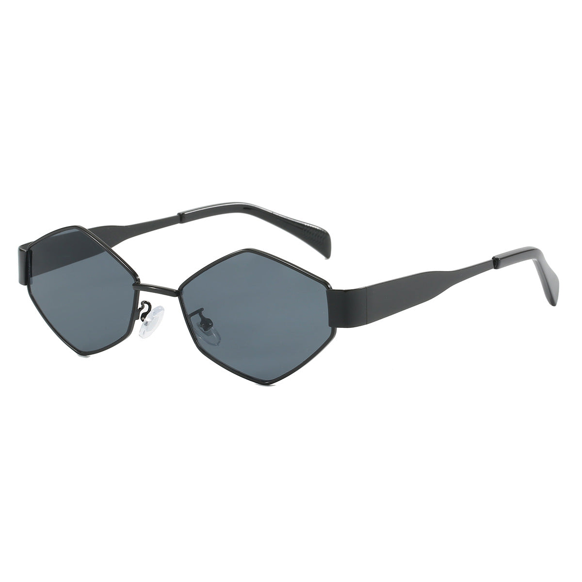 Damen moderne geometrische Sonnenbrille mit hochwertigem Metallrahmen Brehn