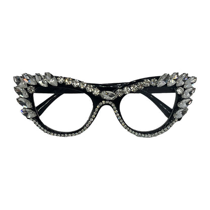 Luxuriöse Katzenaugen-Rhinestone-Sonnenbrille Brehn