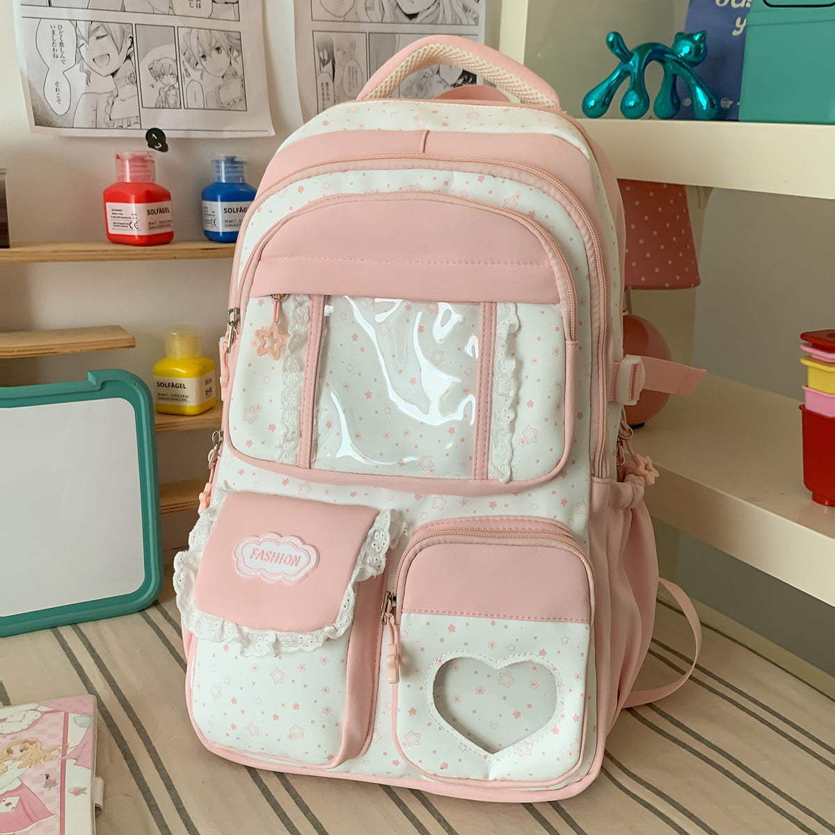 Stylische Sternen-Print Freizeit-Rucksack Brehn