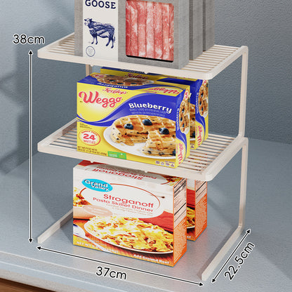 Kompakter dreistufiger slatted Metall Theken-Pantry-Organizer