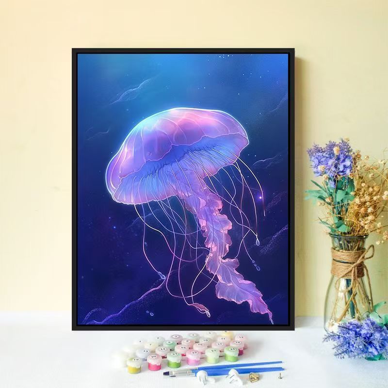 Jellyfish-inspiriertes Canvas-Wandkunst Brehn