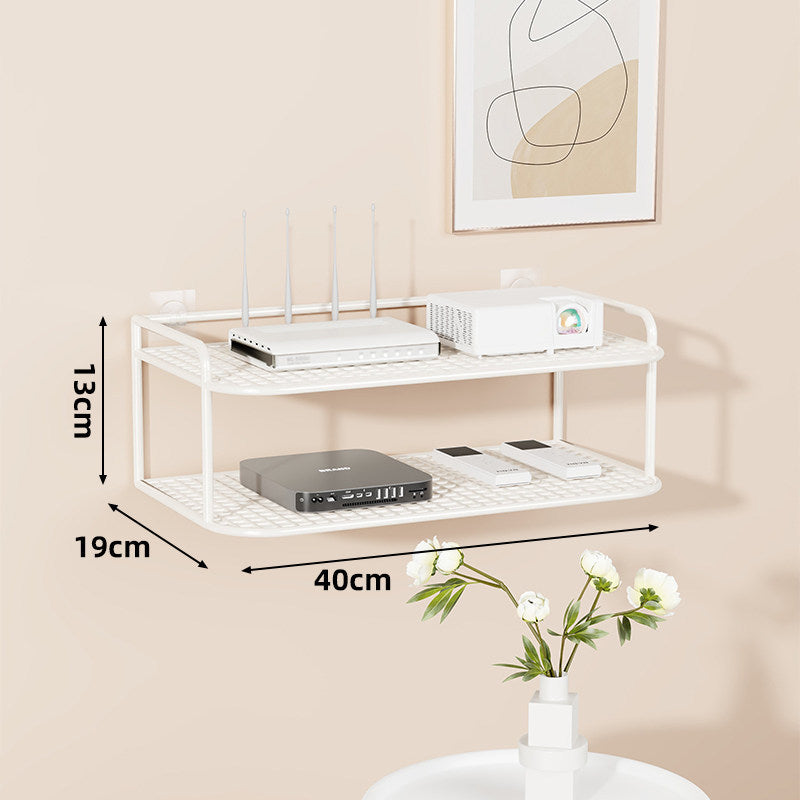Wandmontierte belüftete Stahl-Dual-Tech-Regal für Router und Mediaplayer