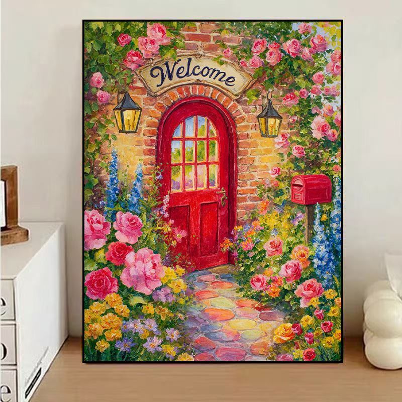 Charmante florale Willkommens-Leinwandkunst Brehn