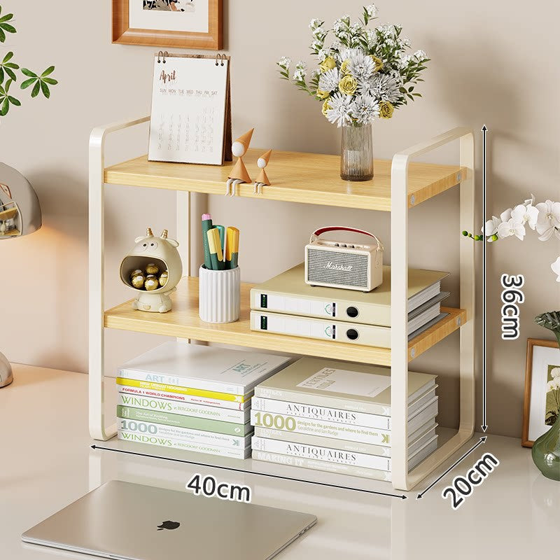 Kompakte Zwei-Ebenen Metall Schreibtisch Organizer Regal