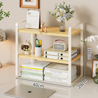 Kompakte Zwei-Ebenen Metall Schreibtisch Organizer Regal