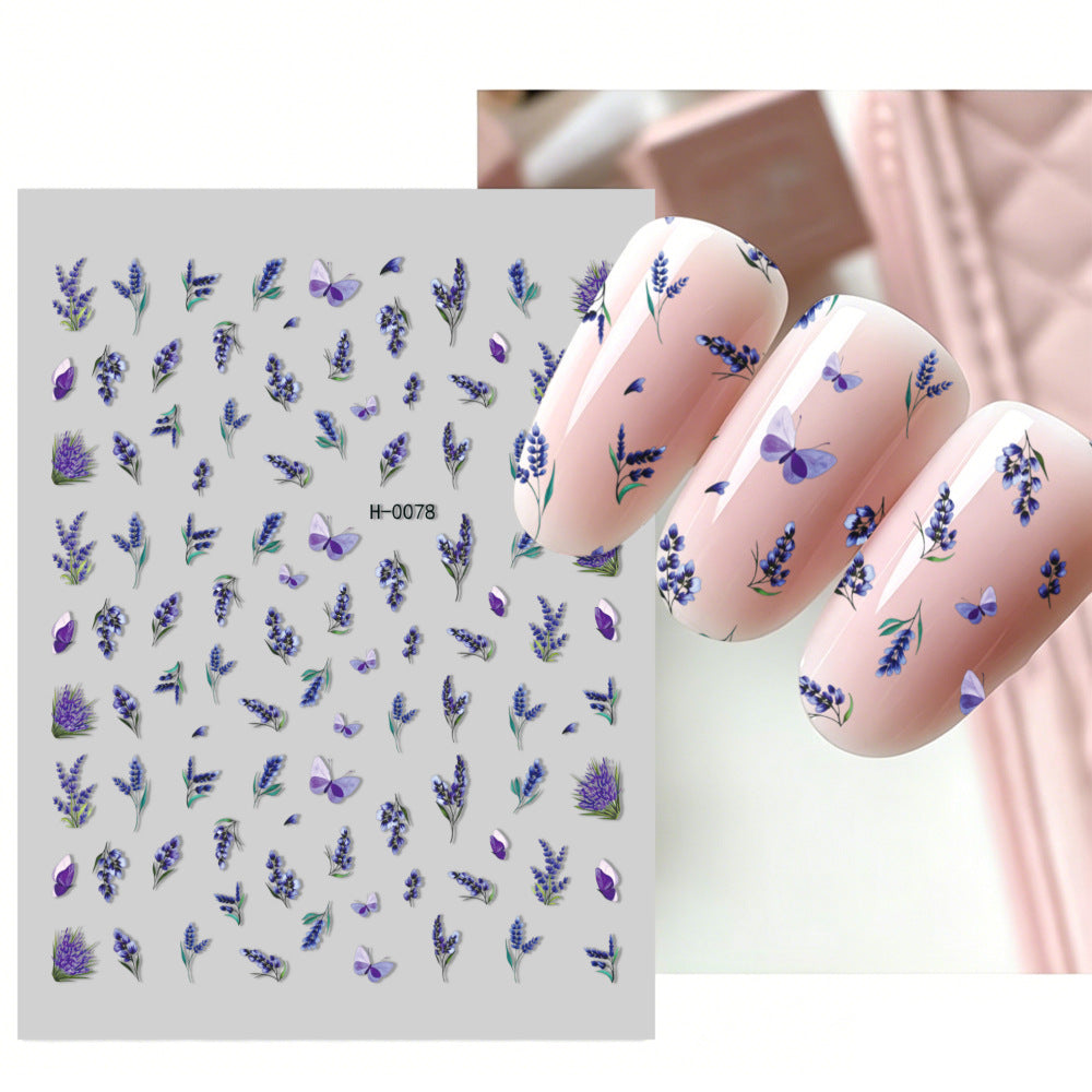Florales Design Nagelkunst Aufkleber Set