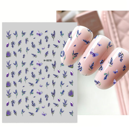Florales Design Nagelkunst Aufkleber Set