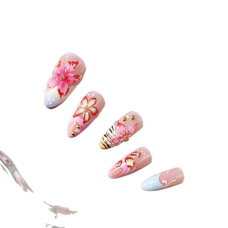 Künstlerisches Floral-Themen Fingernagel-Set Brehn