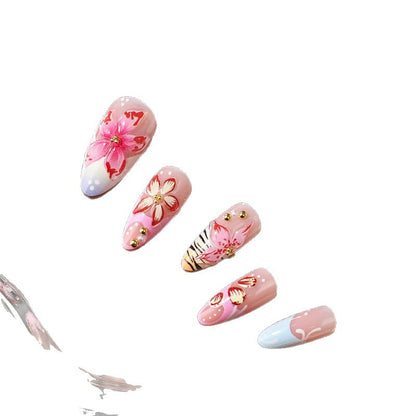 Künstlerisches Floral-Themen Fingernagel-Set Brehn