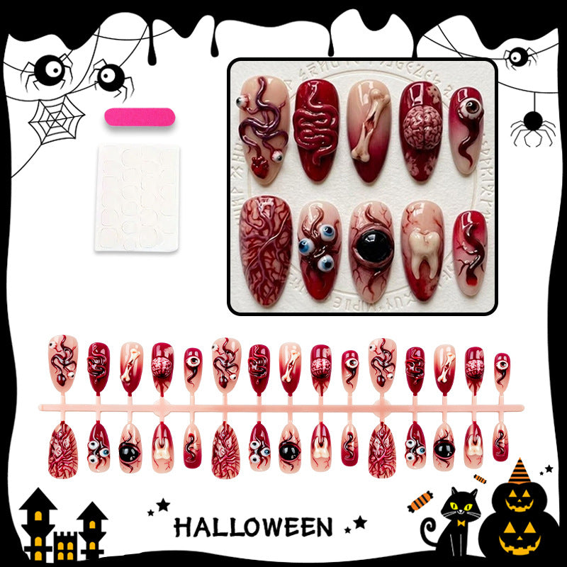 Kunstnagelset mit kreativen Halloween-Motiven Brehn