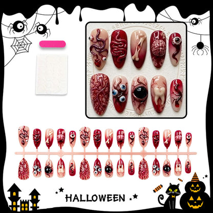 Kunstnagelset mit kreativen Halloween-Motiven Brehn