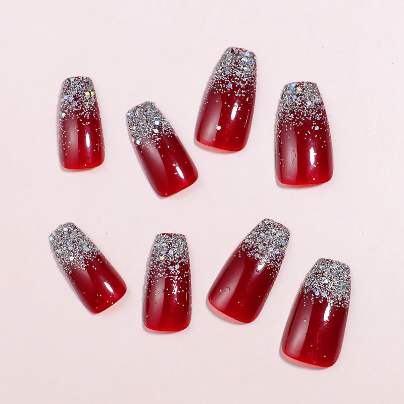 Eleganter Glitzernder Press-On Nail Set Brehn