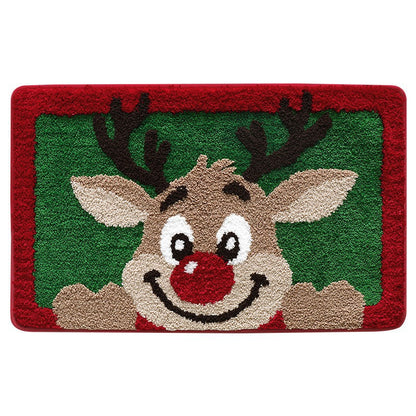 Weihnachtlich gestaltete Badmatte