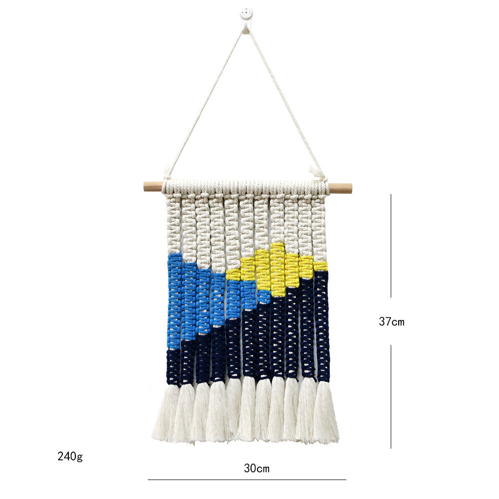 Makramee Wanddekoration mit stilvollem geometrischem Muster