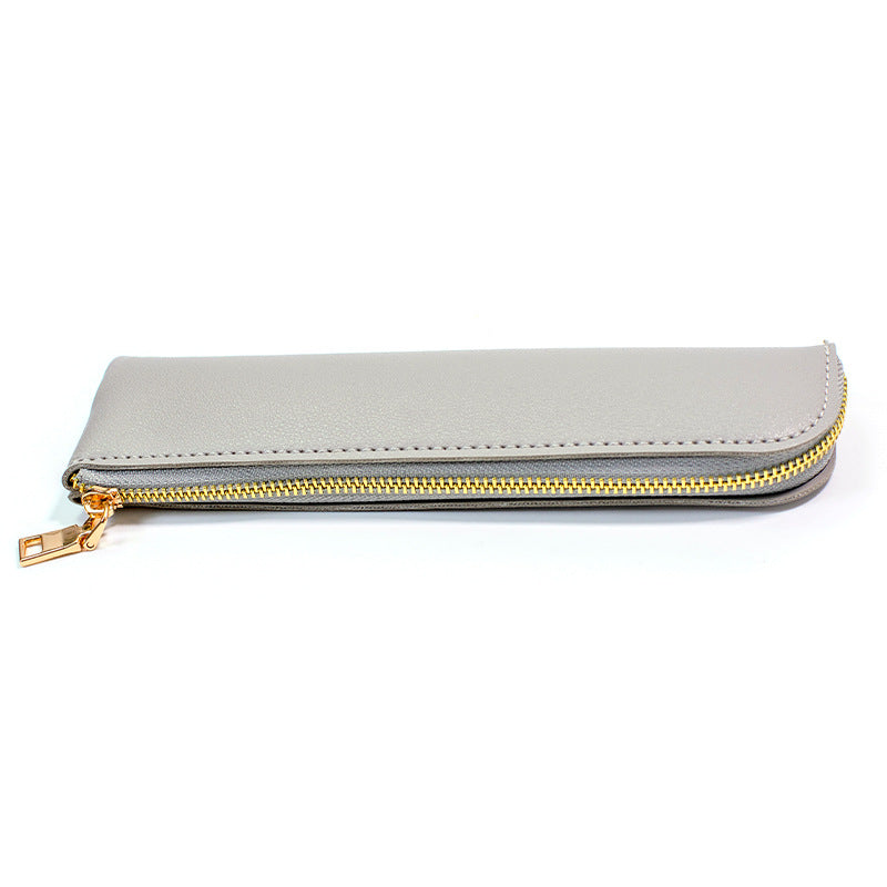 Premium Leder Reißverschluss Bleistift Etui Brehn