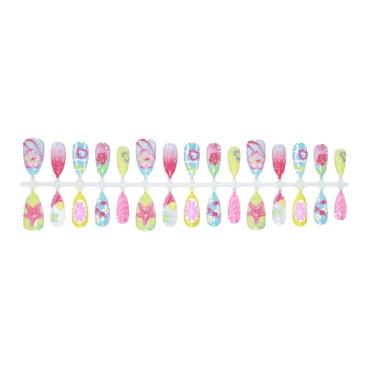 Kunstnagelset mit floralen und fröhlichen Motiven Brehn
