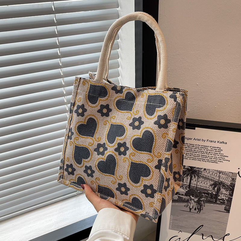 Lässige Tote-Tasche mit Herzmuster