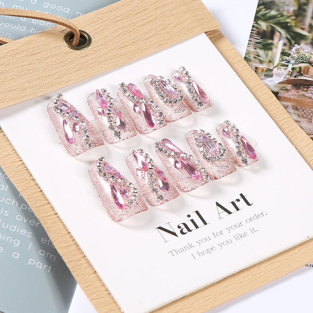 Glamouröse mit Strass verzierte Press-On-Nagelspitzen Brehn