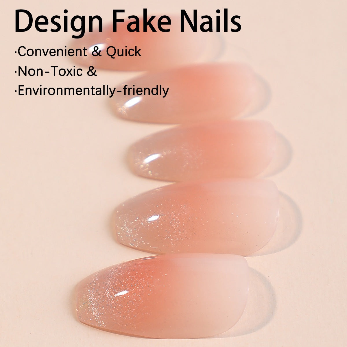 Kunstnagelset mit Ombre-Effekt und Glitzerakzenten Brehn