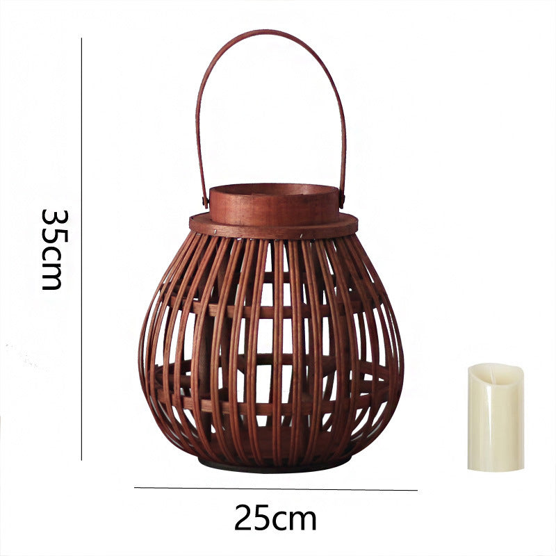 Handgefertigte Rattan-Laterne Brehn