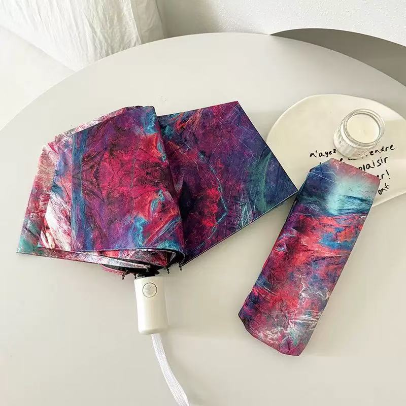Damen Faltbarer Regenschirm mit kreativem Kunstdesign Brehn