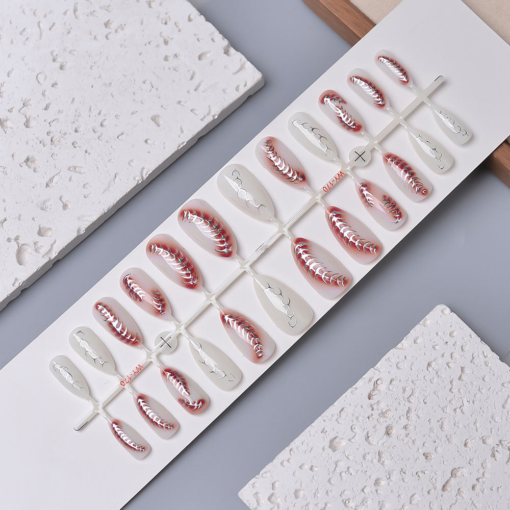 Elegante dekorative Press-On Nail Set Brehn