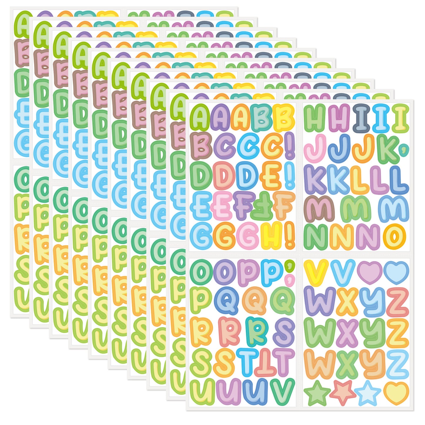 Farbige Alphabet Sticker Set Brehn