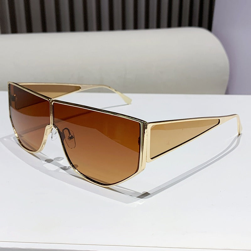 Herren Bold Statement Shield Sonnenbrille Brehn